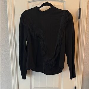 H&M Black Fringe Blouse